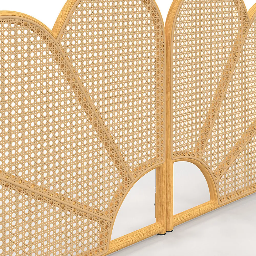 Tête de lit suspendue IVY 160 cm effet rotin et cannage en forme de fleur>IDMarket New