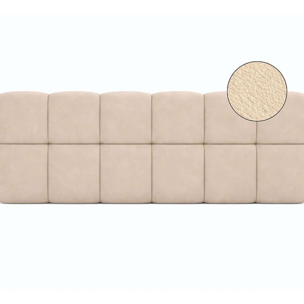 Tête de lit suspendue matelassée NUAGE velours beige 160 cm>IDMarket Hot