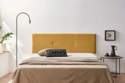 Moonia Tête de Lit Tapisée ALMA Aqualine 145x50x5 cm - Moutarde -* Tête De Lit