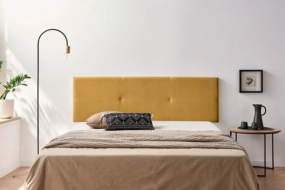 Tête de Lit Tapisée ALMA Aqualine 90x50x5 cm - Moutarde ->Moonia Best