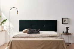 Moonia Tête de Lit Tapisée ALMA Aqualine 170x50x5 cm - Noir -* Tête De Lit