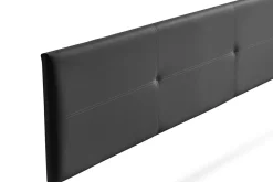 Moonia Tête de Lit Tapisée ALMA Simili cuir 145x50x5 cm - Noir -* Tête De Lit