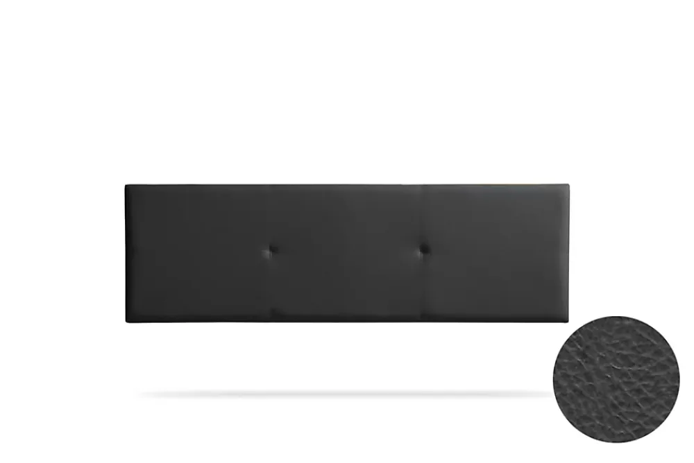 Moonia Tête de Lit Tapisée ALMA Simili cuir 145x50x5 cm - Noir -* Tête De Lit