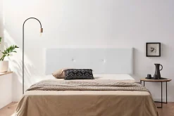 Moonia Tête de Lit Tapisée ALMA Simili cuir 90x50x5 cm - Blanc -* Tête De Lit