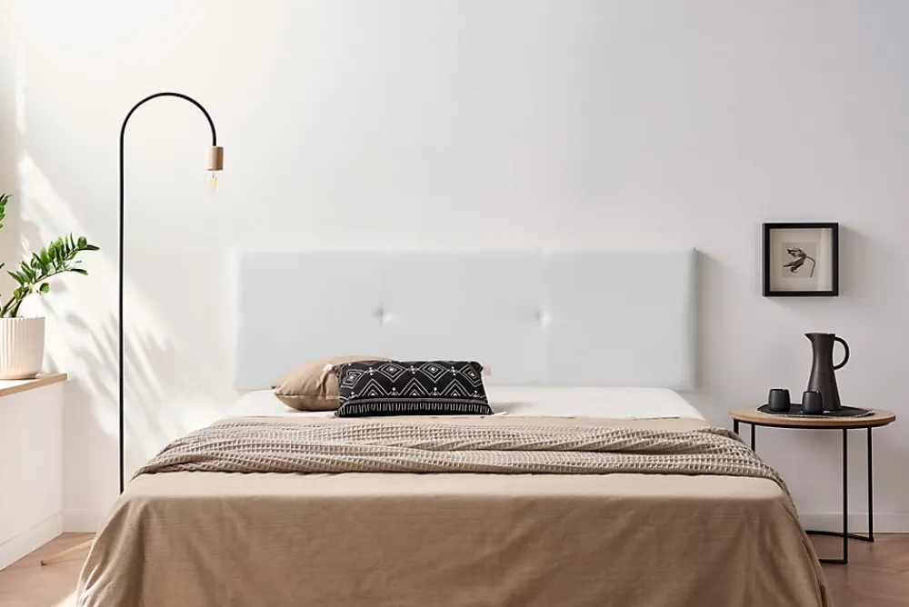 Moonia Tête de Lit Tapisée ALMA Simili cuir 90x50x5 cm - Blanc -* Tête De Lit