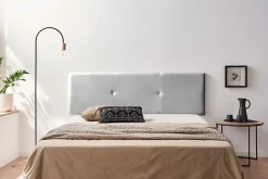 Moonia Tête de Lit Tapisée ALMA Simili cuir 90x50x5 cm - Argent -* Tête De Lit