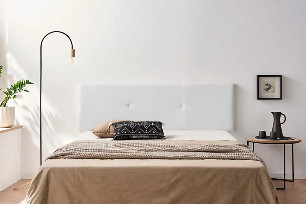 Tête de Lit Tapisée ALMA Simili cuir 100x50x5 cm - Blanc ->Moonia New