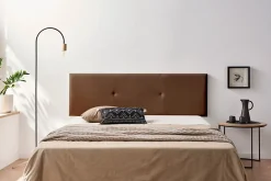 Moonia Tête de Lit Tapisée ALMA Simili cuir 115x50x5 cm - Marron -* Tête De Lit