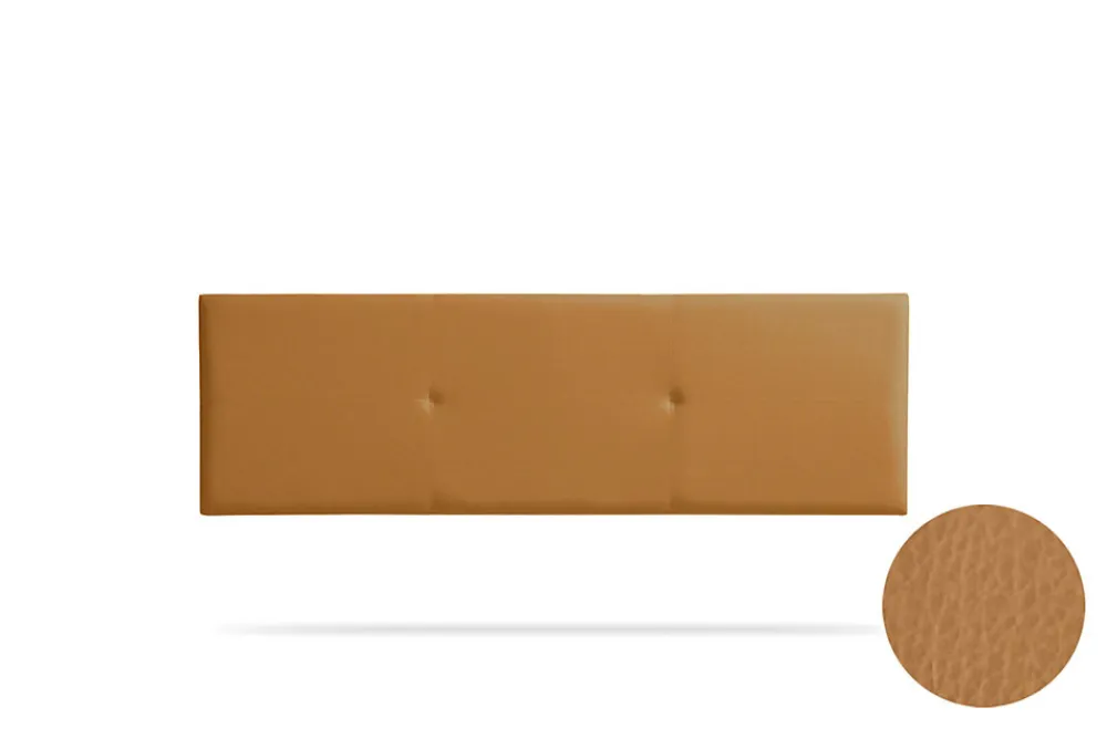 Tête de Lit Tapisée ALMA Simili cuir 115x50x5 cm - Marron Clair ->Moonia Outlet