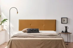 Tête de Lit Tapisée ALMA Simili cuir 115x50x5 cm - Marron Clair ->Moonia Outlet