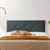 Moonia Tête de Lit Tapisée ALTEA Aqualine 145x50x5 cm - Gris Foncé -* Tête De Lit