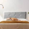 Moonia Tête de Lit Tapisée ALTEA Simili cuir 170x50x5 cm - Argent -* Tête De Lit
