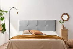 Moonia Tête de Lit Tapisée ALTEA Simili cuir 170x50x5 cm - Argent -* Tête De Lit