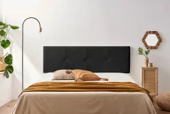 Moonia Tête de Lit Tapisée ALTEA Simili cuir 100x50x5 cm - Noir -* Tête De Lit