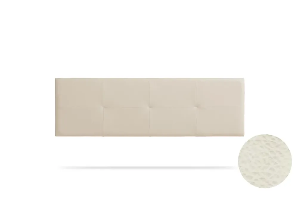 Moonia Tête de Lit Tapisée ALTEA Simili cuir 145x50x5 cm - Blanc Cassé -* Tête De Lit