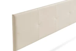 Moonia Tête de Lit Tapisée ALTEA Simili cuir 145x50x5 cm - Blanc Cassé -* Tête De Lit