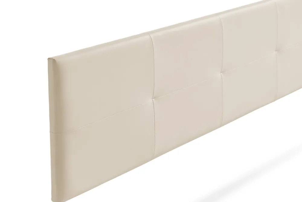 Moonia Tête de Lit Tapisée ALTEA Simili cuir 145x50x5 cm - Blanc Cassé -* Tête De Lit