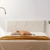 Moonia Tête de Lit Tapisée ALTEA Simili cuir 115x50x5 cm - Beige -* Tête De Lit