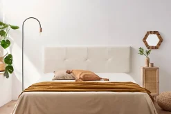 Moonia Tête de Lit Tapisée ALTEA Simili cuir 115x50x5 cm - Beige -* Tête De Lit