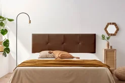 Moonia Tête de Lit Tapisée ALTEA Simili cuir 115x50x5 cm - Marron -* Tête De Lit