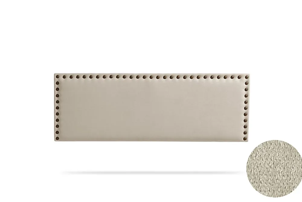 Moonia Tête de Lit Tapisée MODENA Aqualine 90x55x8 cm - Beige Toast -* Tête De Lit