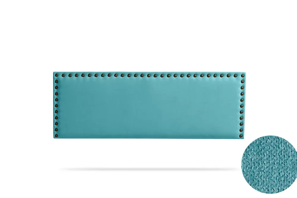 Moonia Tête de Lit Tapisée MODENA Aqualine 145x55x8 cm - Turquoise -* Tête De Lit