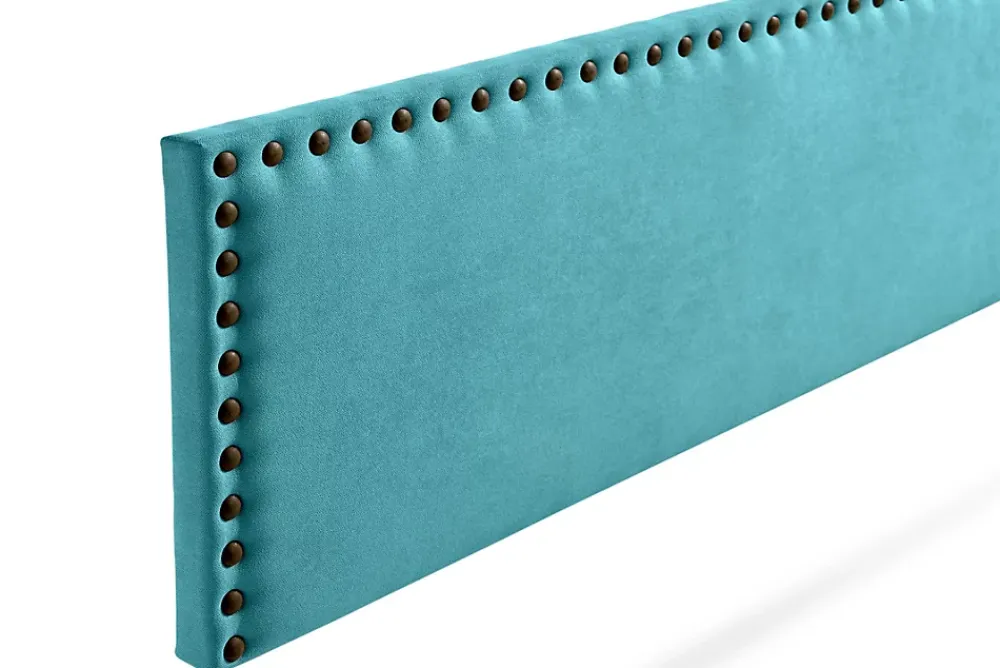 Moonia Tête de Lit Tapisée MODENA Aqualine 145x55x8 cm - Turquoise -* Tête De Lit