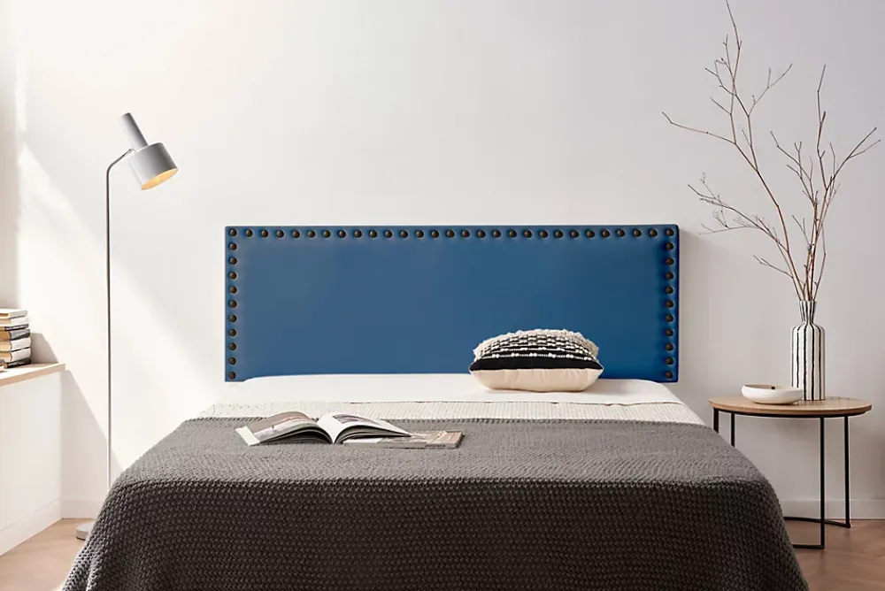Moonia Tête de Lit Tapisée MODENA Simili cuir 100x55x8 cm - Bleu Foncé -* Tête De Lit