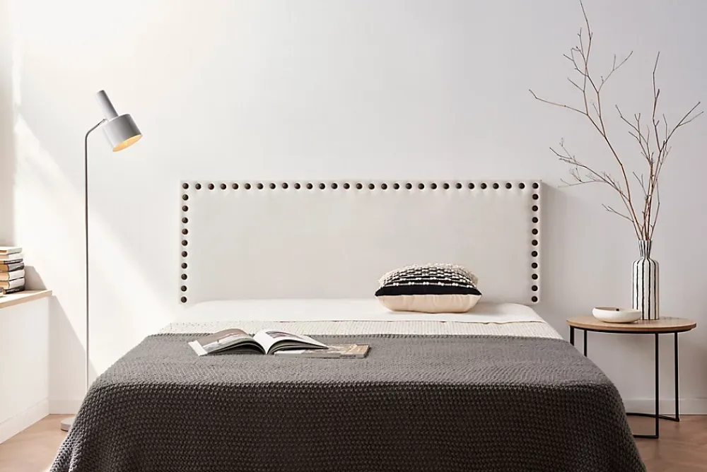 Moonia Tête de Lit Tapisée MODENA Aqualine 145x55x8 cm - Beige -* Tête De Lit