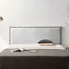 Moonia Tête de Lit Tapisée MODENA Simili cuir 130x55x8 cm - Argent -* Tête De Lit