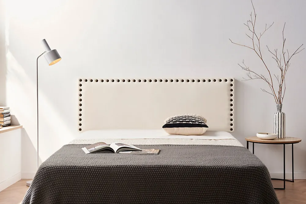 Tête de Lit Tapisée MODENA Simili cuir 100x55x8 cm - Beige ->Moonia Hot