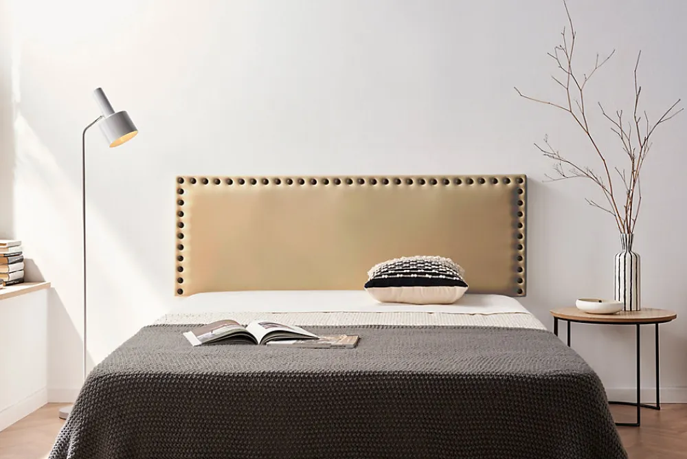 Tête de Lit Tapisée MODENA Simili cuir 115x55x8 cm - Or ->Moonia New