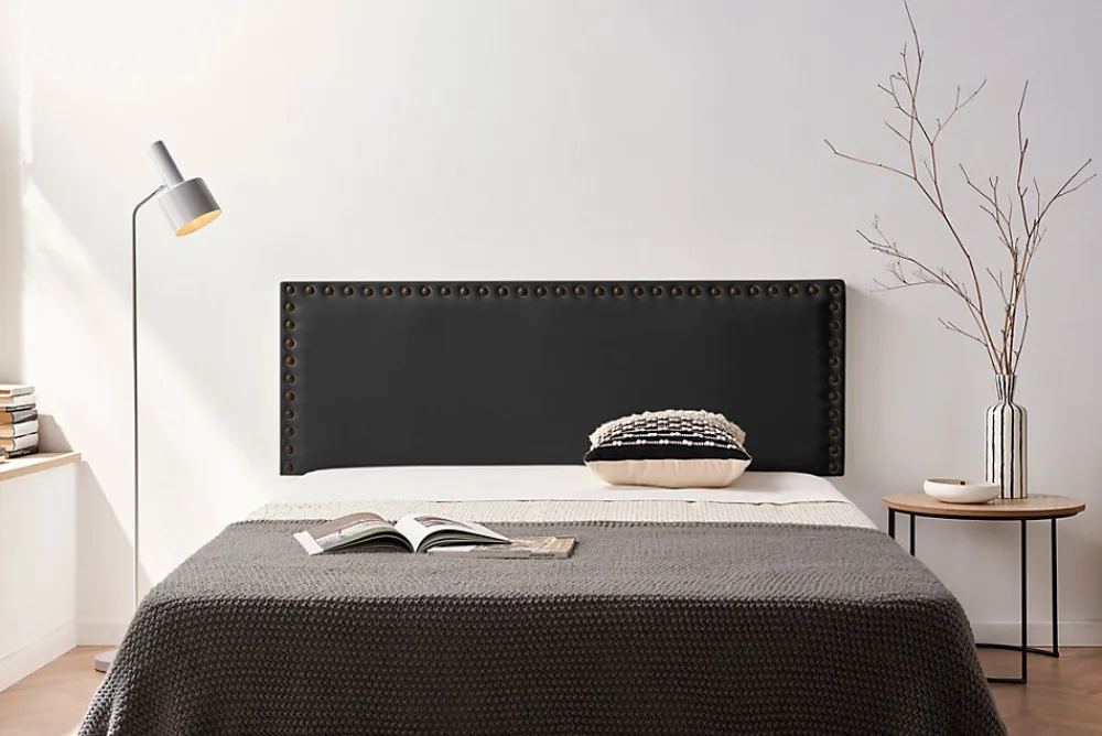 Tête de Lit Tapisée MODENA Simili cuir 115x55x8 cm - Noir ->Moonia Hot