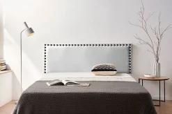 Moonia Tête de Lit Tapisée MODENA Simili cuir 115x55x8 cm - Argent -* Tête De Lit