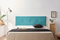 Moonia Tête de Lit Tapisée NAPOLI Aqualine 160x50x5 cm - Turquoise -* Tête De Lit