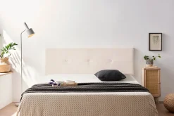 Tête de Lit Tapisée NAPOLI Aqualine 130x50x5 cm - Beige ->Moonia Best