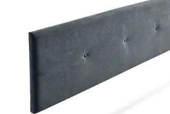 Moonia Tête de Lit Tapisée NAPOLI Aqualine 130x50x5 cm - Gris Foncé -* Tête De Lit