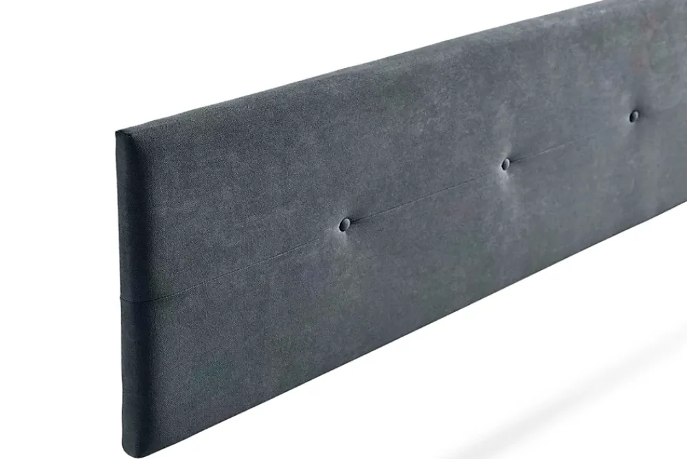 Moonia Tête de Lit Tapisée NAPOLI Aqualine 130x50x5 cm - Gris Foncé -* Tête De Lit