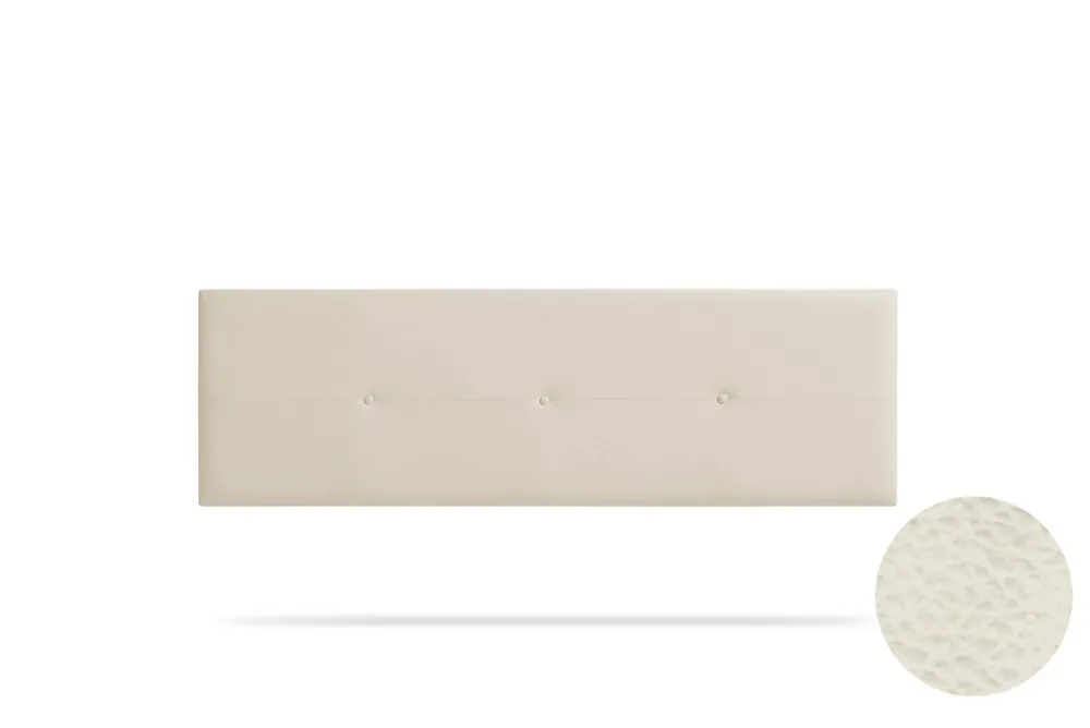 Tête de Lit Tapisée NAPOLI Simili cuir 100x50x5 cm - Blanc Cassé ->Moonia Online