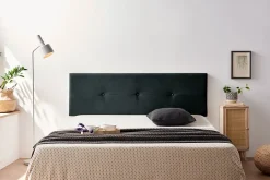 Moonia Tête de Lit Tapisée NAPOLI Aqualine 170x50x5 cm - Noir -* Tête De Lit