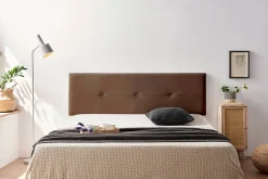 Tête de Lit Tapisée NAPOLI Simili cuir 115x50x5 cm - Marron ->Moonia Discount