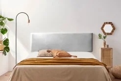 Moonia Tête de Lit Tapisée NOVA Simili cuir 115x50x5 cm - Argent -* Tête De Lit