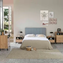 Tête de lit tapissée Creta 160x60 cm Couleur Gris, 8 cm d'épaisseur>Vs Venta-Stock New
