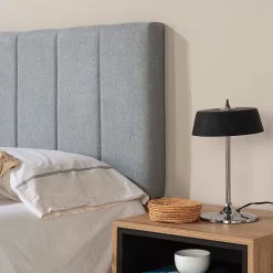 Tête de lit tapissée Creta 160x60 cm Couleur Gris, 8 cm d'épaisseur><noscript><img data-lazyloaded=