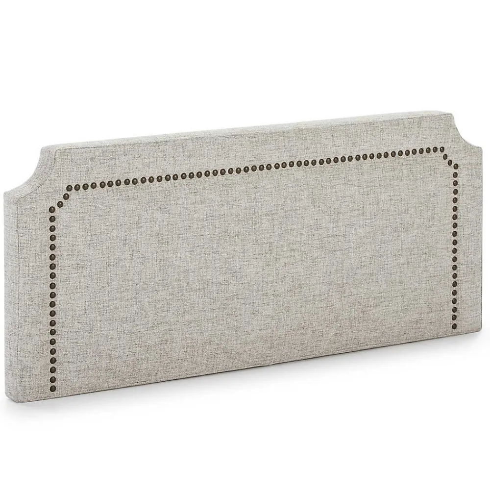 Tête de lit tapissée Leonor 160x60 cm Gris, Clous en Marron>Vs Venta-Stock New