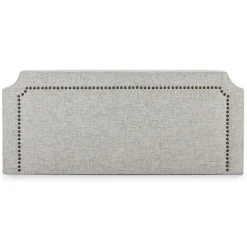 Tête de lit tapissée Leonor 160x60 cm Gris, Clous en Marron><noscript><img width=