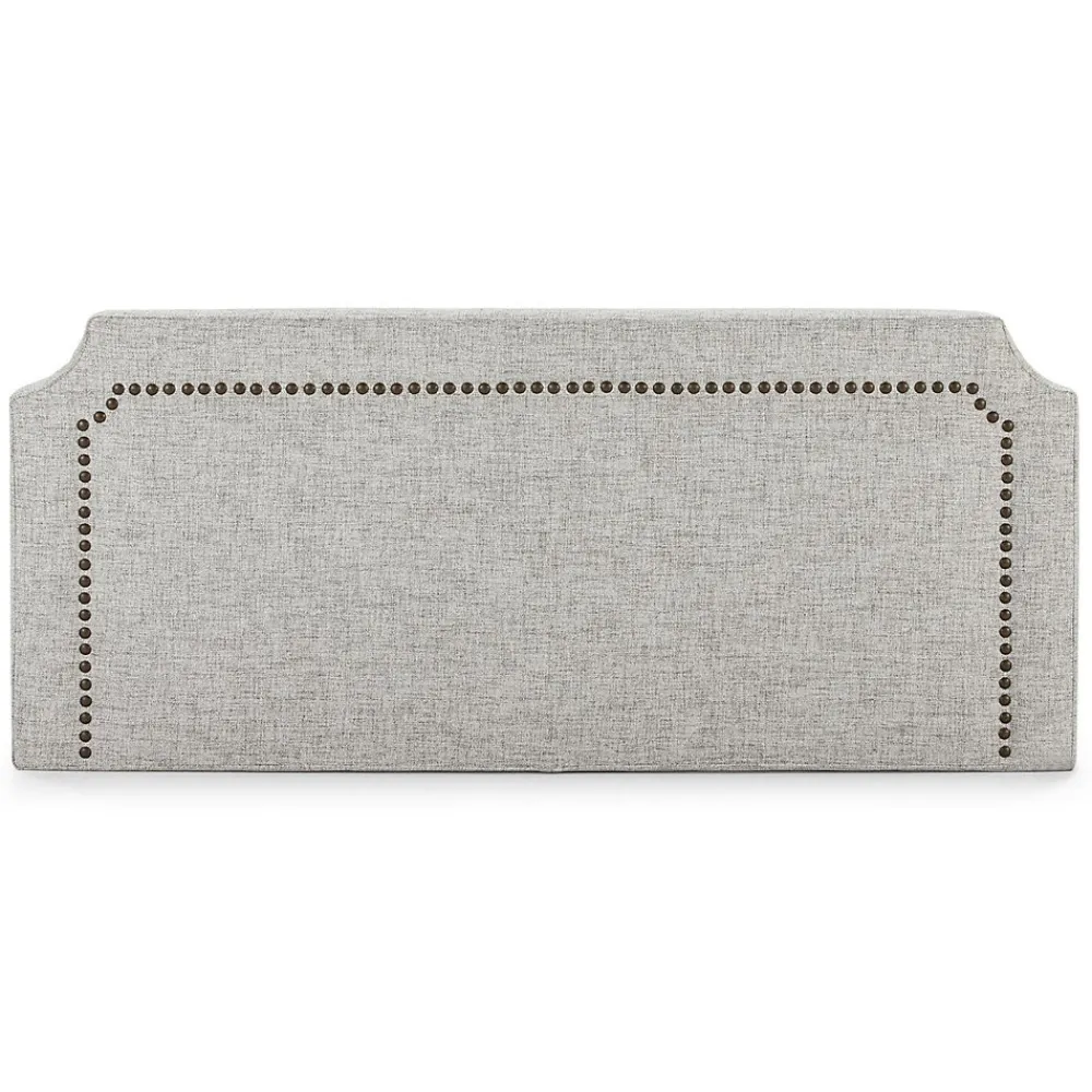Tête de lit tapissée Leonor 160x60 cm Gris, Clous en Marron>Vs Venta-Stock New