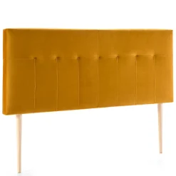 Tête de lit tapissée Napoles 160x100 cm Moutarde, Velours, Pieds en Bois>Vs Venta-Stock Hot
