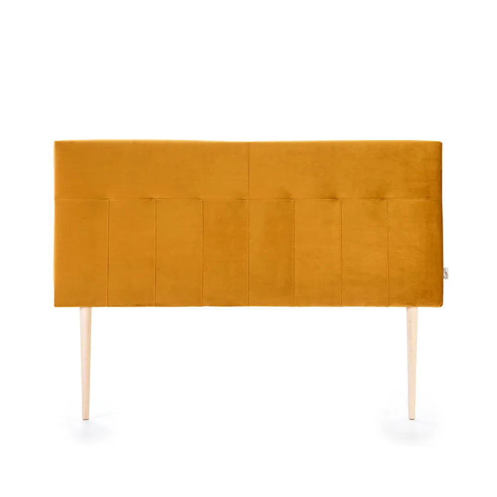 Tête de lit tapissée Napoles 160x100 cm Moutarde, Velours, Pieds en Bois>Vs Venta-Stock Hot