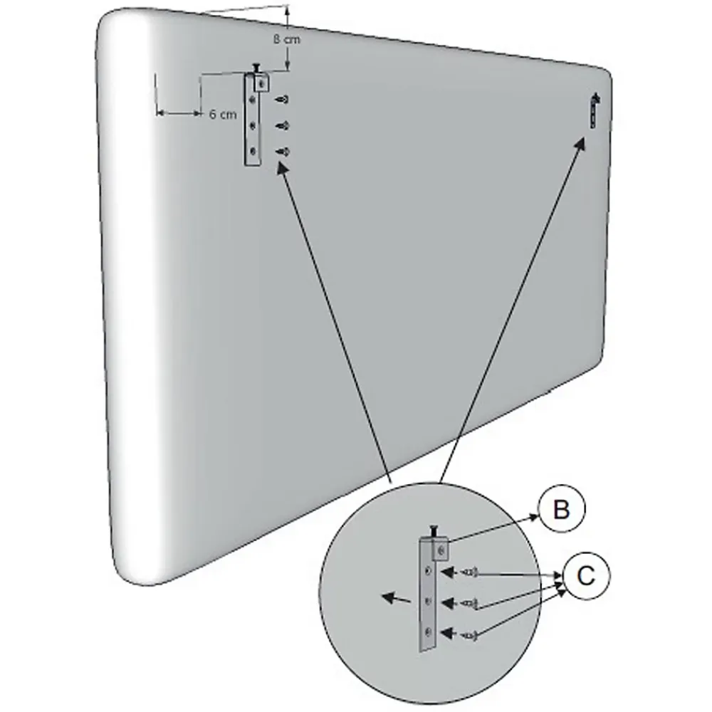 Vs Venta-Stock Tête de lit tapissée Napoles 160x100 cm Gris, Velours, Pieds en Bois* Tête De Lit